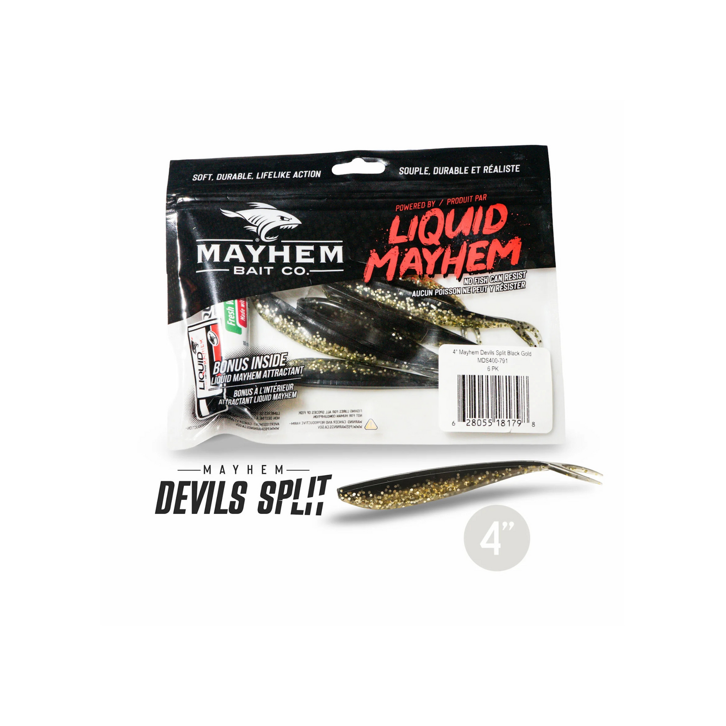 Liquid Mayhem Devils Split Forked Tail 4"
