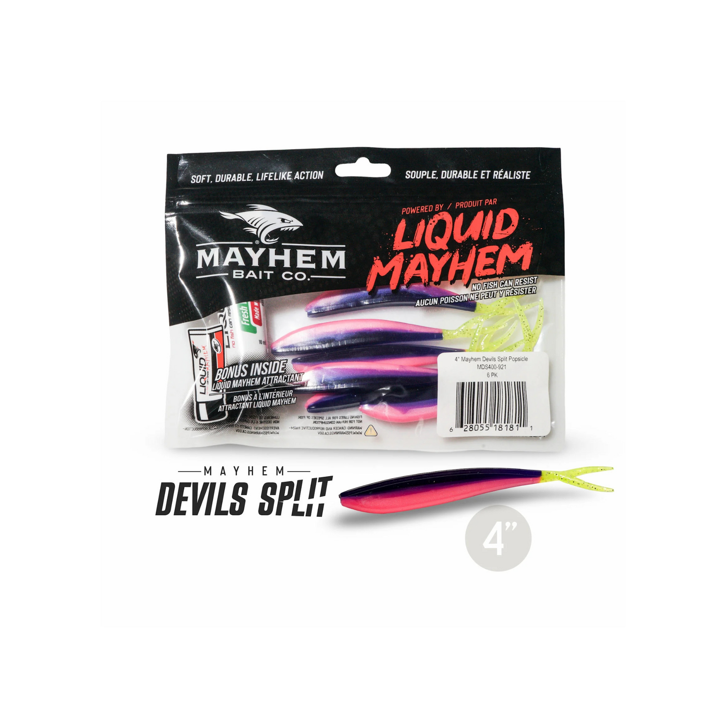 Liquid Mayhem Devils Split Forked Tail 4"