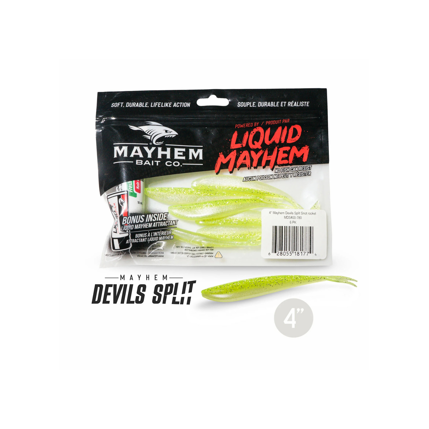 Liquid Mayhem Devils Split Forked Tail 4"