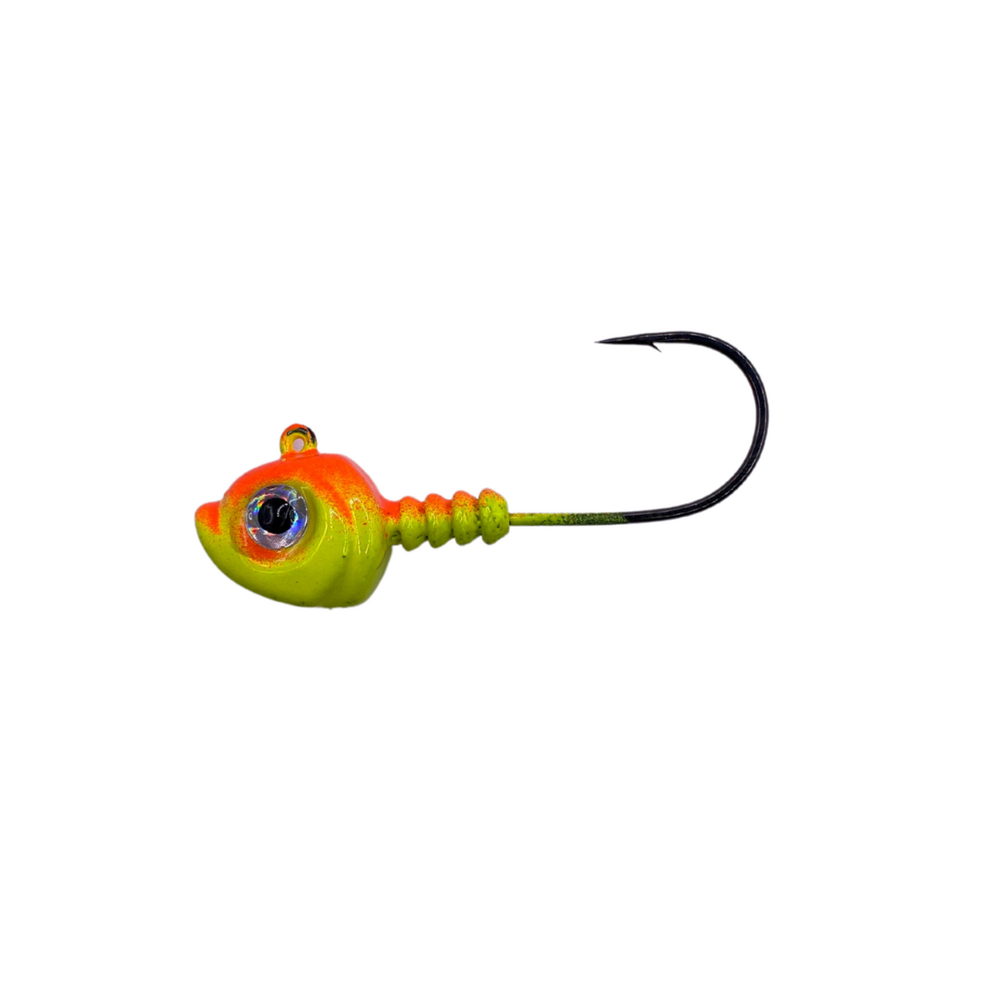 The Reel Method 3/4oz Walleye Jigs 4/0 Hook Chartreuse/Orange